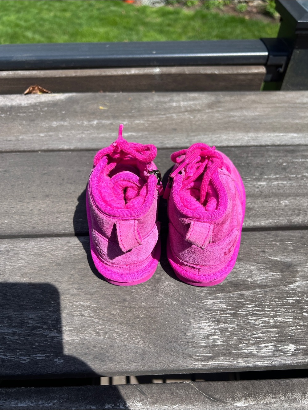 UGG Pink Suede Lace-Up Ankle Bootie - Picture 4 of 7